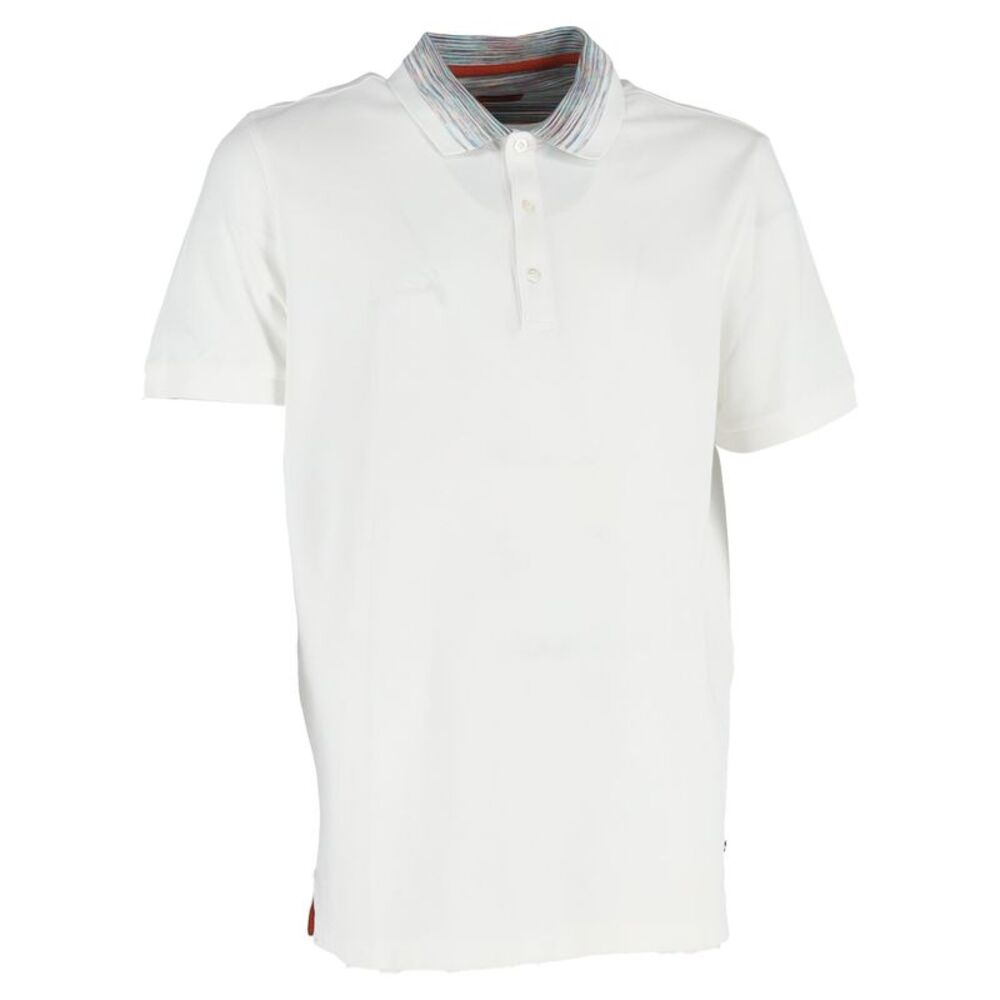 Missoni Chevron Collar Polo Shirt in White Cotton